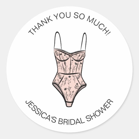 Sticker Rond Douche à lingerie neutre dessinée à la main (Devant)