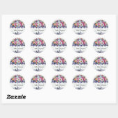 Sticker Rond Douche avec Baby shower Fleurs (Feuille)