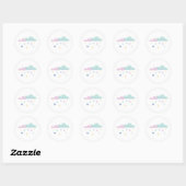 Sticker Rond Douche avec chevalet d'amour - Bleu (Feuille)