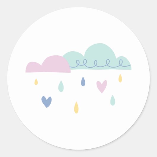 Sticker Rond Douche avec chevalet d'amour - Bleu (Devant)
