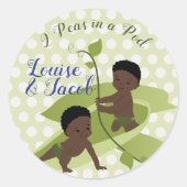 Sticker Rond Douche bébé jumeaux ou 1er anniversaire (Devant)