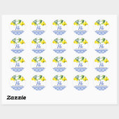 Sticker Rond Douche citron (Feuille)