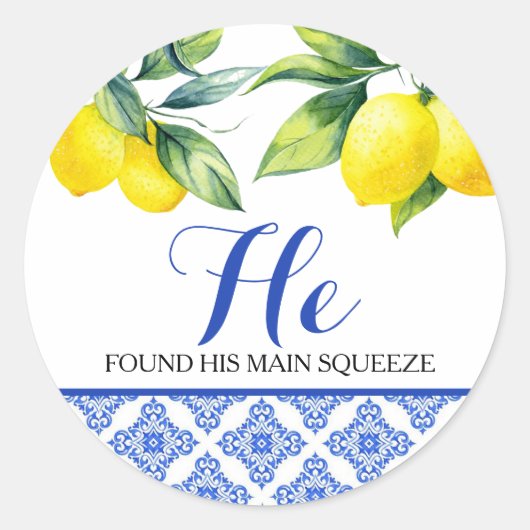 Sticker Rond Douche citron (Devant)