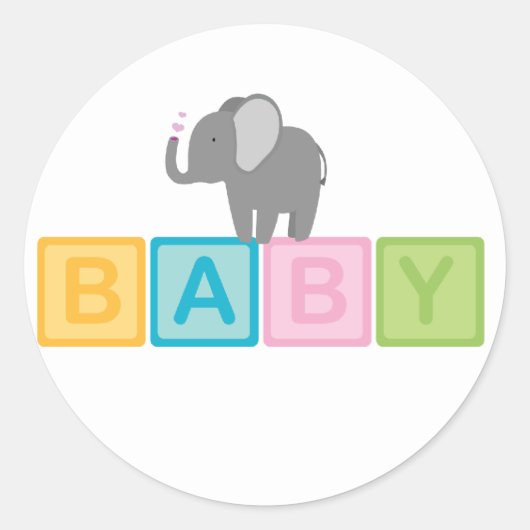 Sticker Rond Douche éléphant bébé (Devant)