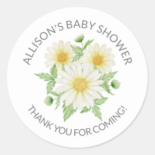 Sticker Rond Douche en Merci de Baby shower Floral Fraîche Fraî