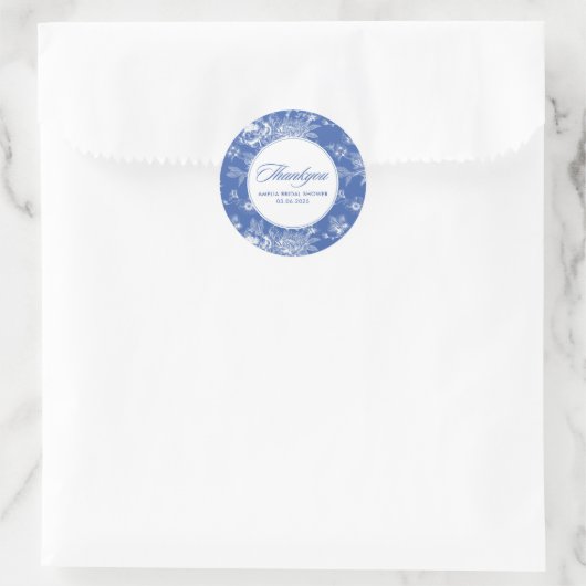 Sticker Rond Douche nuptiale bleu (Sac)