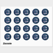 Sticker Rond Douche nuptiale Dusty Blue Purple Navy Merci Cl (Feuille)