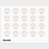 Sticker Rond Douche nuptiale Pop Fizz Clink Pop Confetti Or Ros (Feuille)