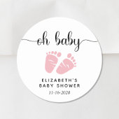 Sticker Rond Douche pour bébé mignonne rose pieds