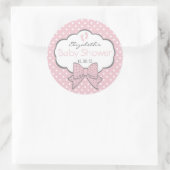 Sticker Rond Douche pour bébé rose et gris (Sac)