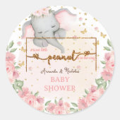 Sticker Rond Douche pour bébé rose floral (Devant)