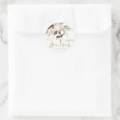 STICKER ROND DOUCHE ROSE BOURGOGNE PROTEA FLEUR BRIDAL SHOWER (Sac)