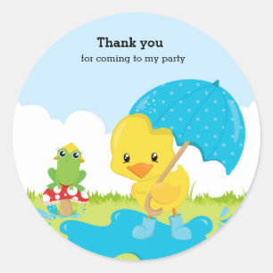 Sticker Rond Douches d'avril mignonnes