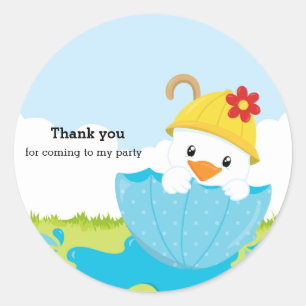 Sticker Rond Douches d'avril mignonnes