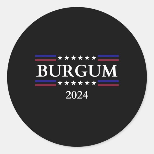 Sticker Rond Doug Burgum Pour Président 2024 (Devant)