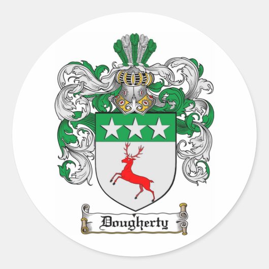 STICKER ROND DOUGHERTY FAMILLE CREST - DOUGHERTY COAT OF ARMS (Devant)