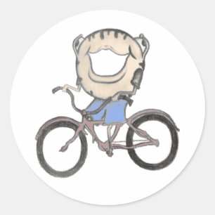 Sticker Rond Doughnut en vélo