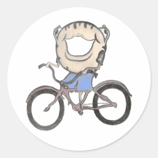 Sticker Rond Doughnut en vélo (Devant)