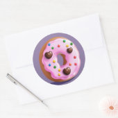 Sticker Rond Doughnut mignonne (Enveloppe)
