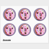 Sticker Rond Doughnut mignonne (Feuille)