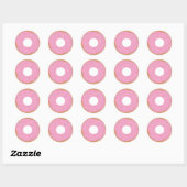 Sticker Rond Doughnut rose mignonne avec arrosage (Feuille)