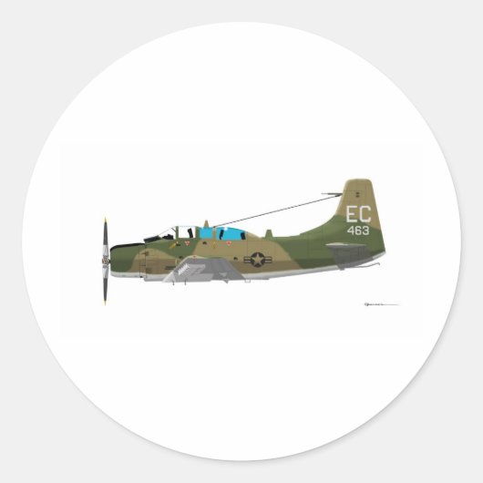 Sticker Rond Douglas A-1E Skyraider (Devant)