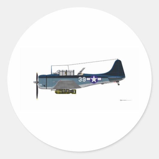 Sticker Rond Douglas SBD-5 innombrable (Devant)