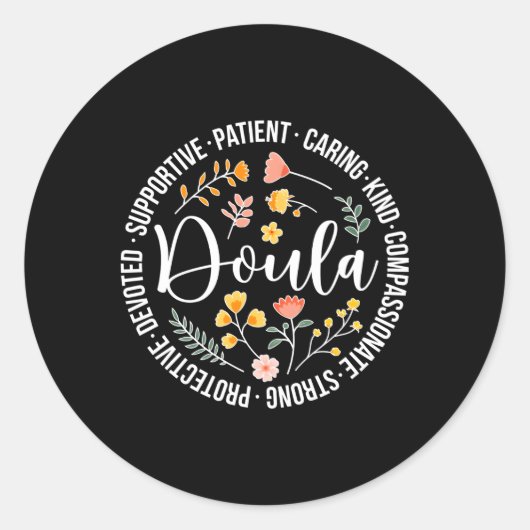 Sticker Rond Doula Appréciation de la naissance Doula Postpum D (Devant)
