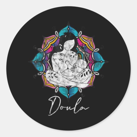 Sticker Rond Doula Floral Birth Companion (Devant)
