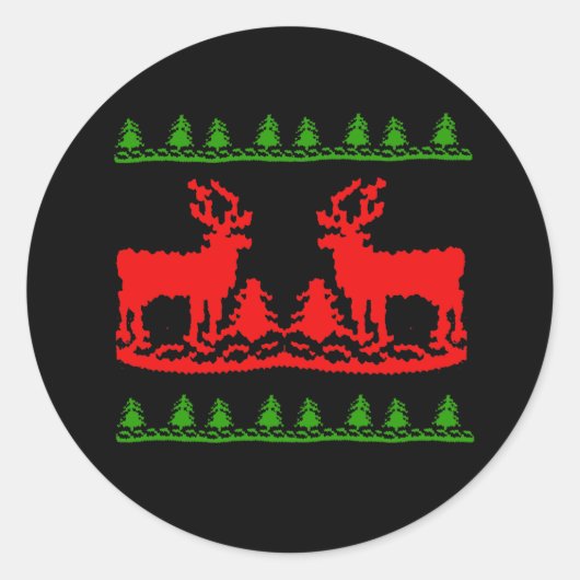 Sticker Rond Douleur de Noël moche (Devant)