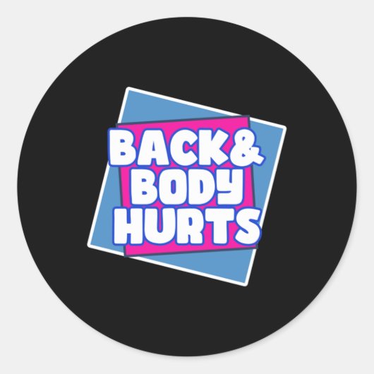 Sticker Rond Douleur du corps arrière (Devant)