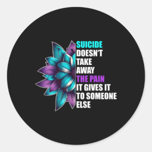 Sticker Rond Douleur persistante Sensibilisation au suicide Hom