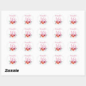 Sticker Rond Doux 16 Anniversaire rose Parties scintillant flor (Feuille)