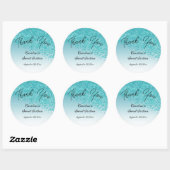 Sticker Rond Doux 16 Merci Tombant Parties scintillant bleue Tu (Feuille)