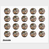 Sticker Rond Doux biscuits de Noël et cacao chaud (Feuille)