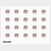 Sticker Rond Doux coloré (Feuille)
