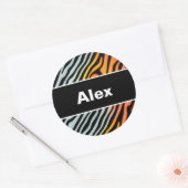 Sticker Rond Doux coloré Pastel Zebra Stripes (Enveloppe)