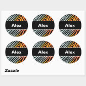 Sticker Rond Doux coloré Pastel Zebra Stripes (Feuille)