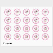 Sticker Rond Doux gâteaux rose Merci (Feuille)