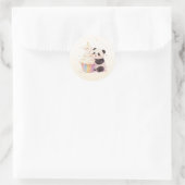 Sticker Rond Doux Panda Pastel Bébé 2e Anniversaire (Sac)