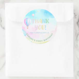 Sticker Rond Doux pastel onederland 1er anniversaire Favoriser