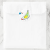 Sticker Rond Doux poulets aquarelle art (Sac)