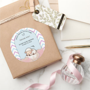 Sticker Rond Doux Rêves Petit Agneau Baby Shower Mignon Kawaii