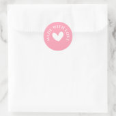 Sticker Rond Doux Rose "Fabriqué avec Amour" (Sac)