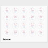 Sticker Rond Douze ans rose nom date calligraphie boho bleu (Feuille)