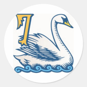 Sticker Rond Douze jours de Noël - un-Natation de sept cygnes