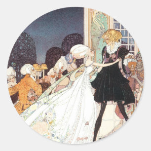 Sticker Rond Douze Princesses Danseuses Vintage par Kay Nielsen