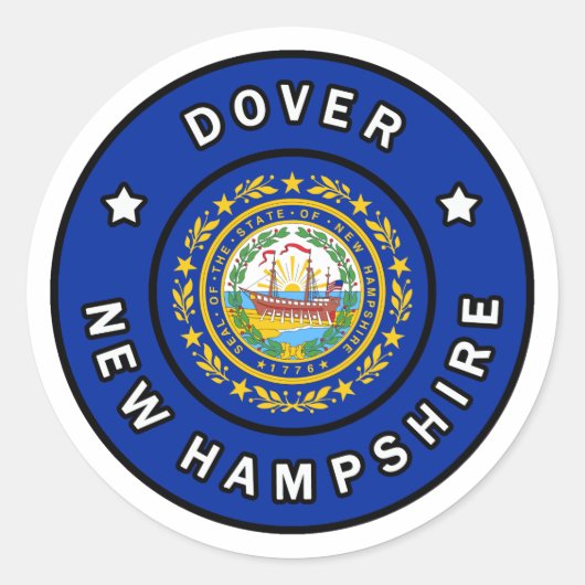 Sticker Rond Dover New Hampshire (Devant)