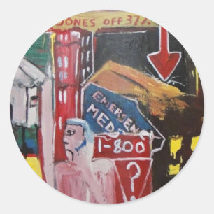 STICKER ROND DOW JONES ÉTEINT