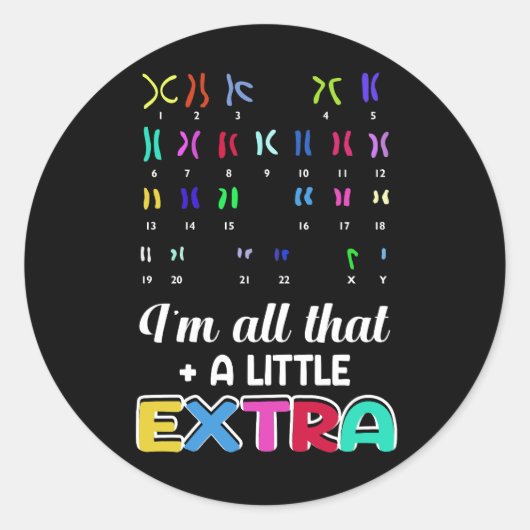 Sticker Rond Down Syndrome Chaussettes Tout Ce Peu Plus D'Acteu (Devant)